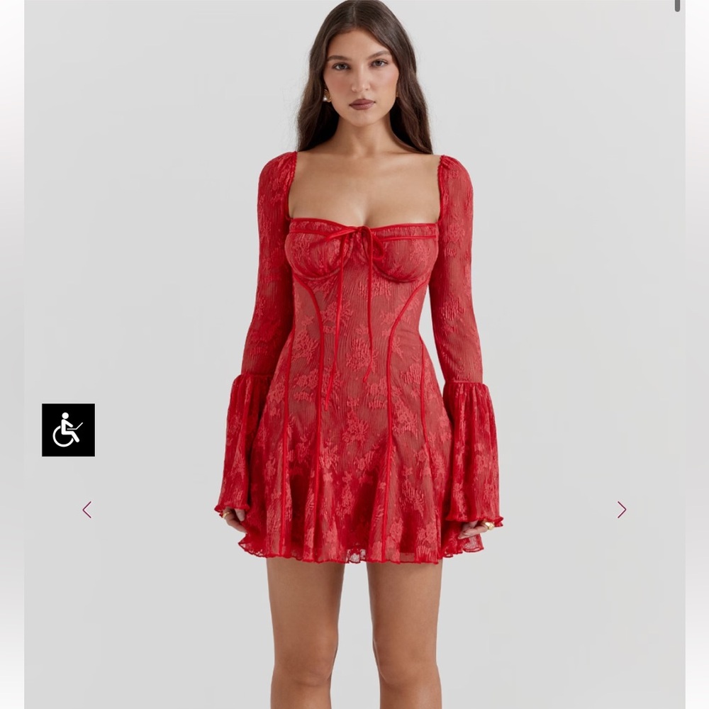 House of CB Analissa Scarlet Lace Corset Dress